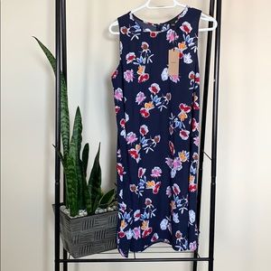 Halogen A LINE dress navy floral design.